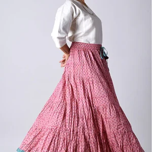 "Dazzle Skirt" Pink Block Printed Skirt